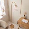 Lampa podłogowa stojąca mosiężna regulowany szklany klosz prążkowy salonowa sypialniana minimalistyczna Ashcroft 120621 ENDON